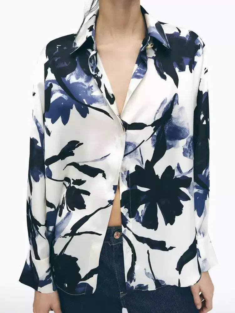 Satin Shirt - Flowery