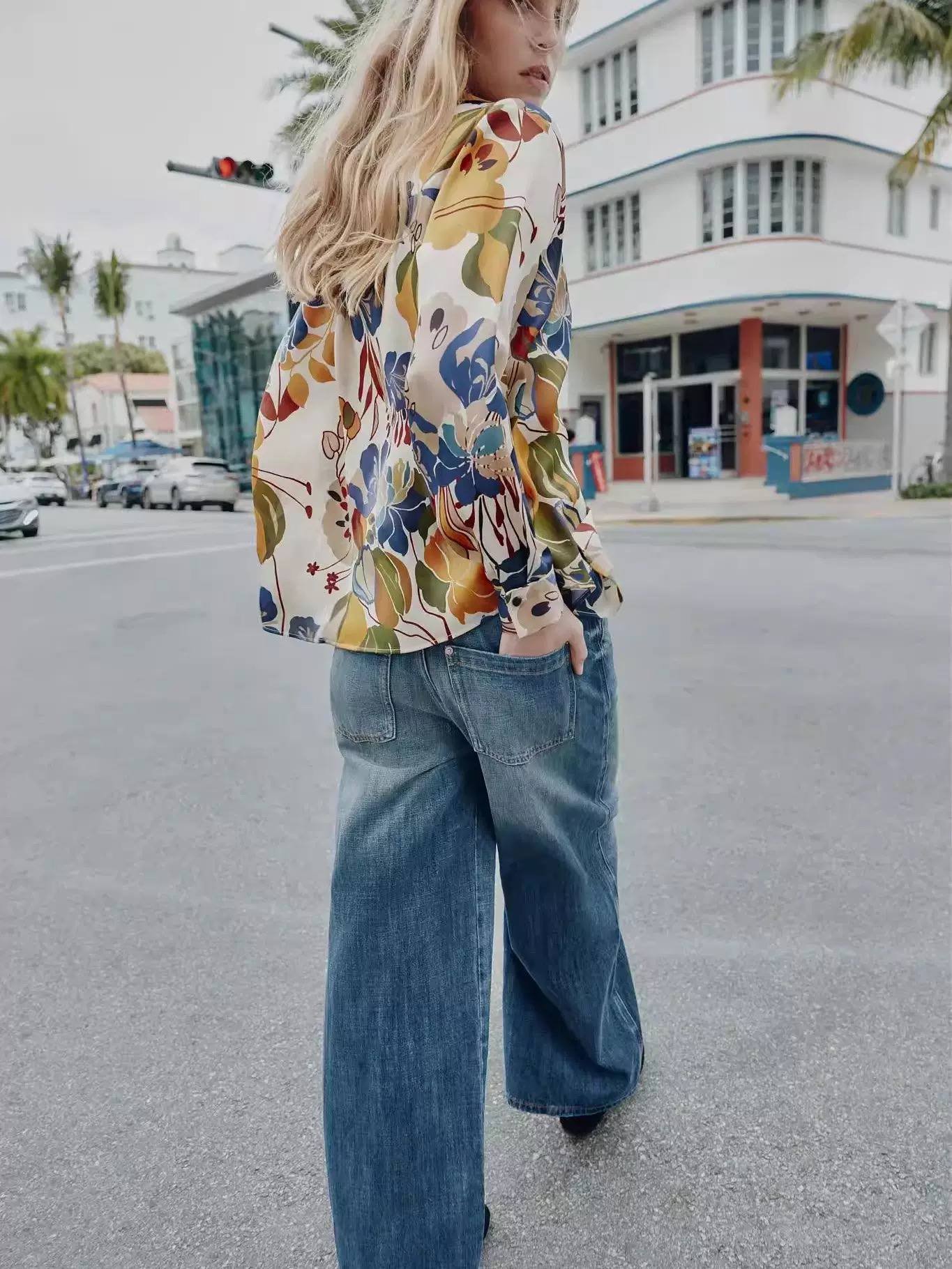 Satin Shirt - Flowery