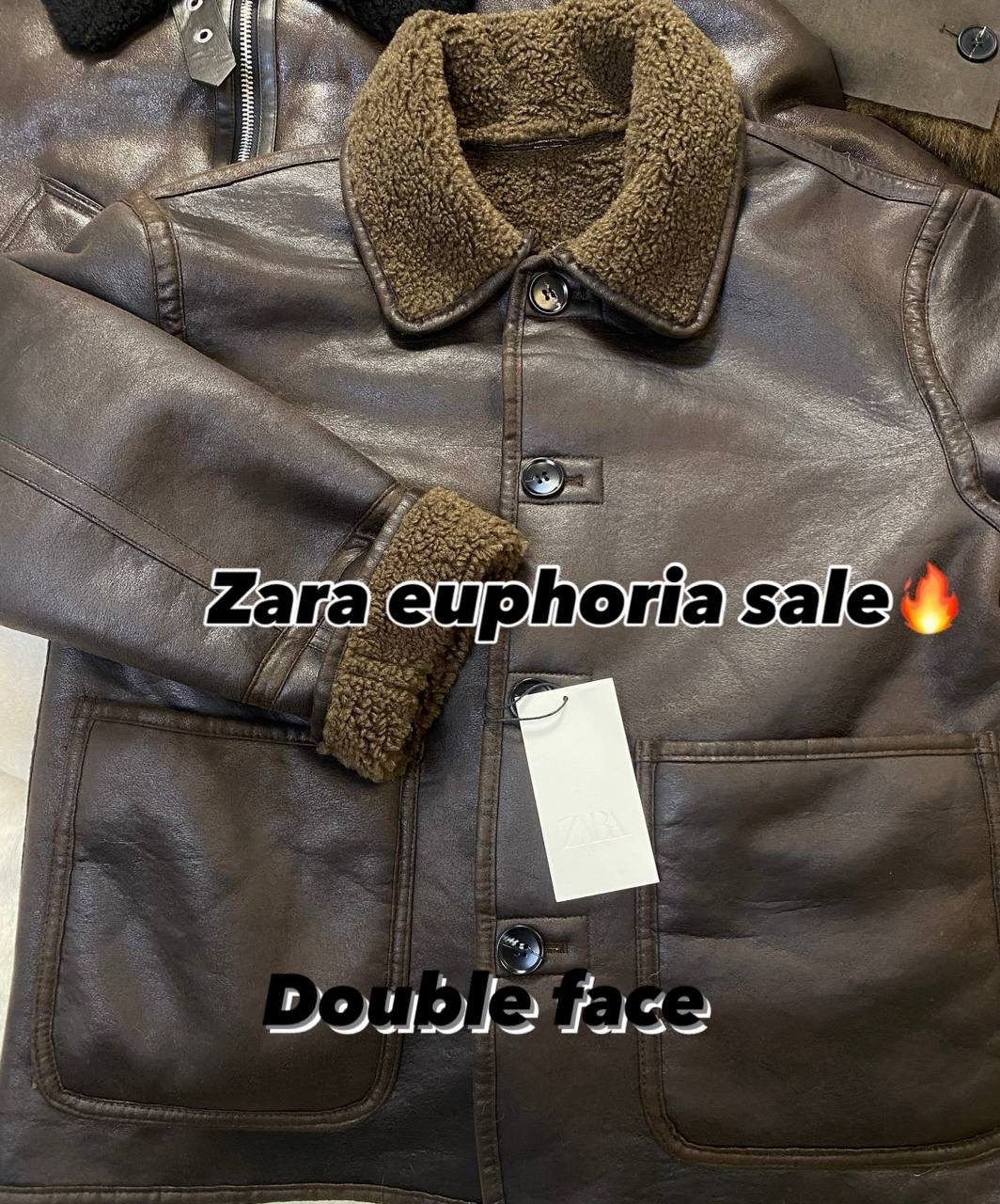 REVERSIBLE DOUBLE-FACED FAUX LEATHER JACKET