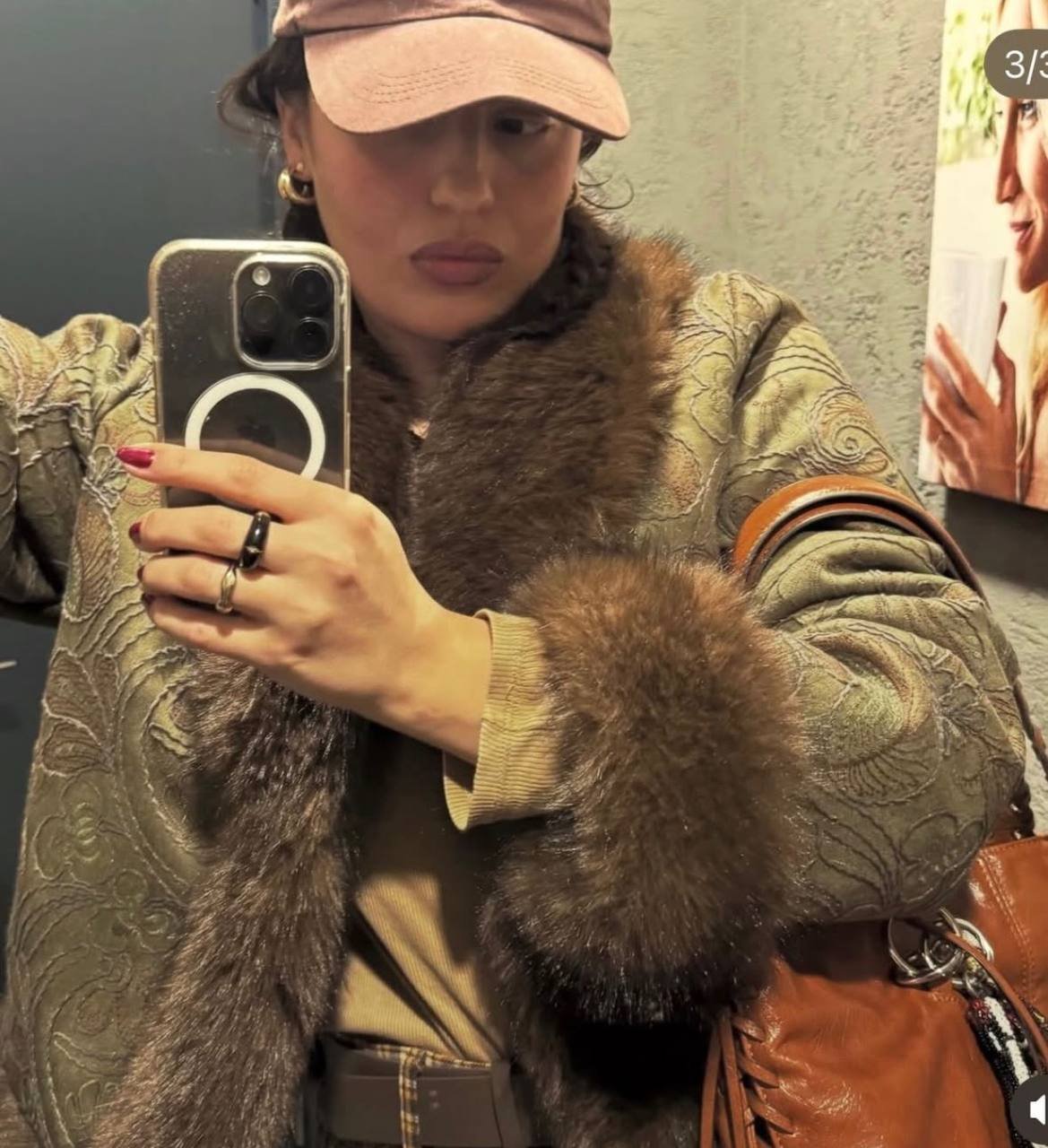 Z4RA ORIGINAL EMBPROIDERED DOUBLE FACED JACKET DARK OIL