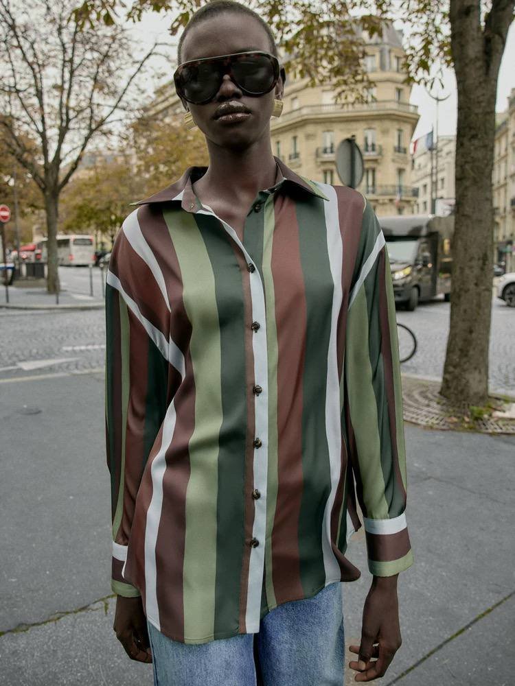 Satin Shirt - Flowery