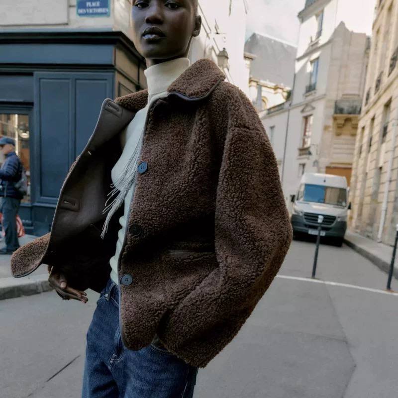 REVERSIBLE DOUBLE-FACED FAUX LEATHER JACKET