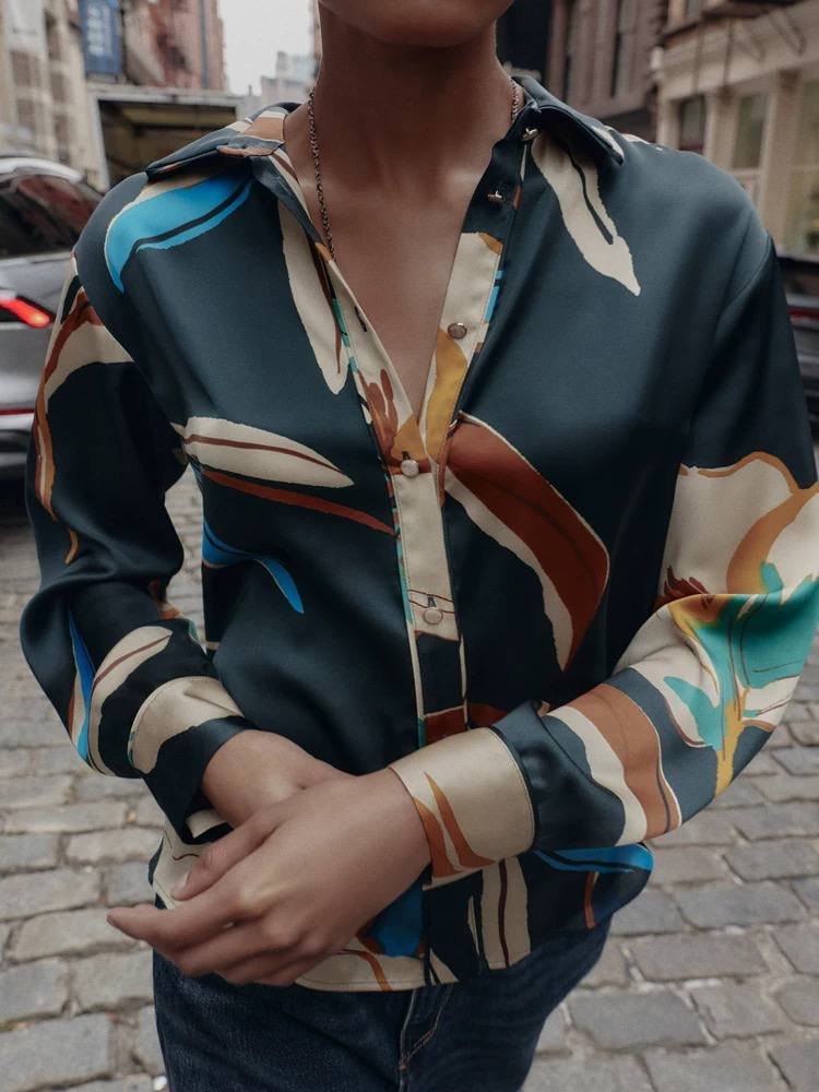 Satin Shirt - Flowery