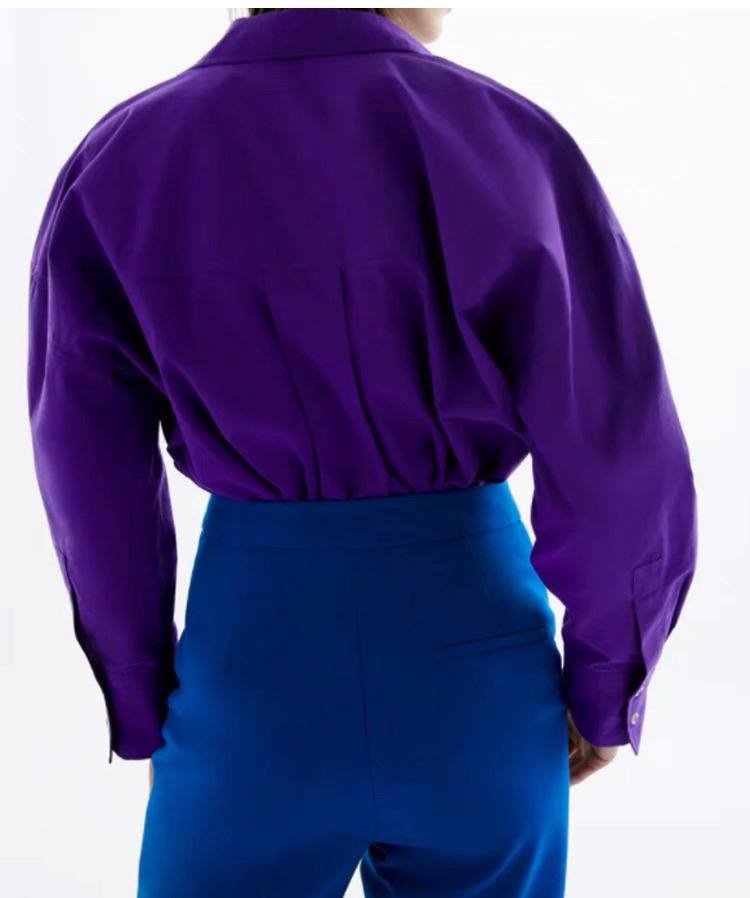 Purple poplin shirt