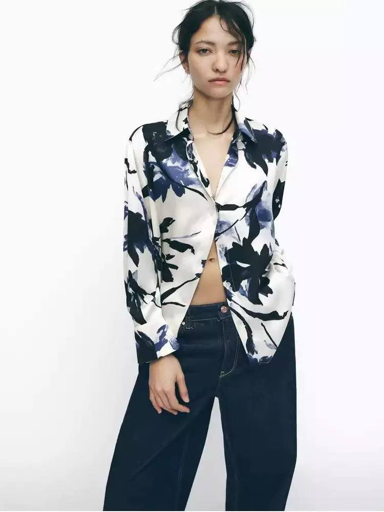 Satin Shirt - Flowery