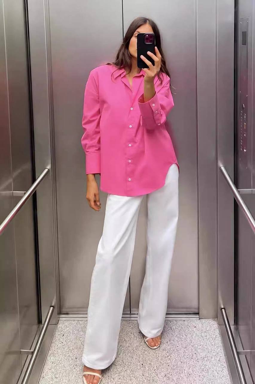 Pink poplin shirt