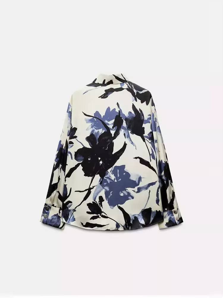 Satin Shirt - Flowery