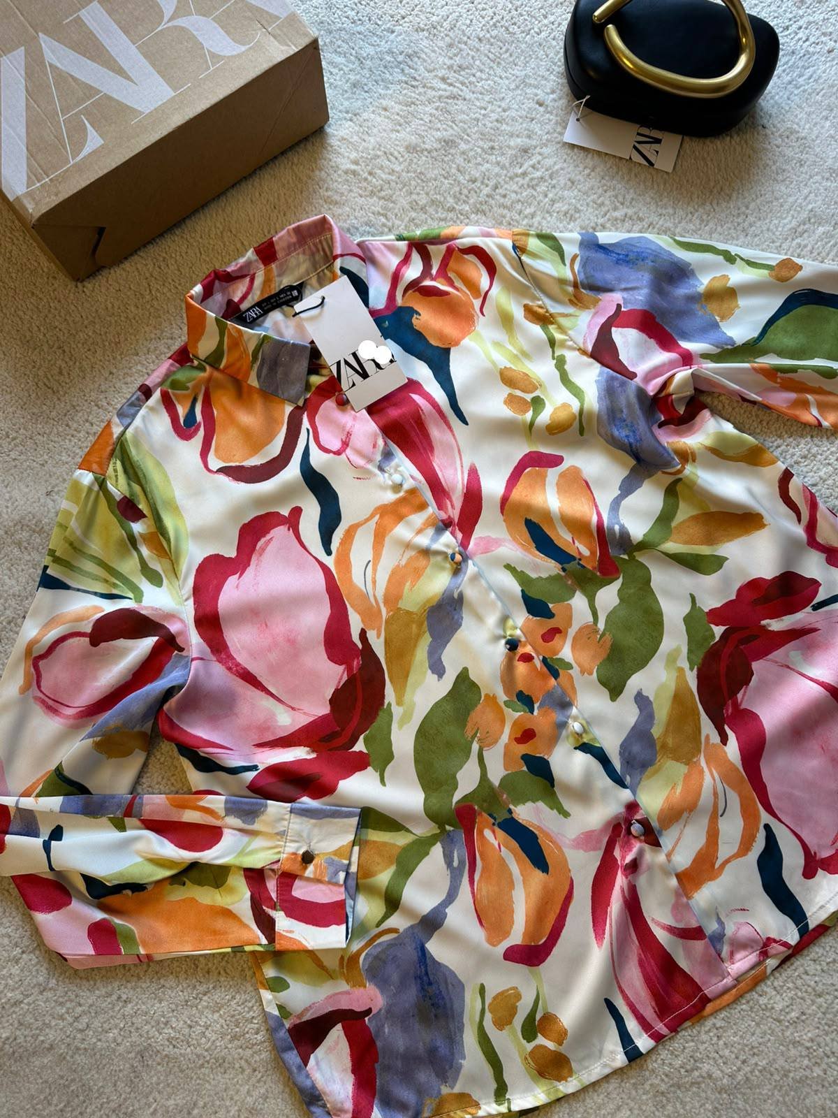Satin Shirt - Flowery