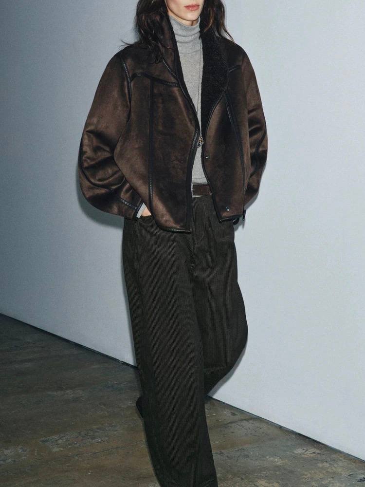 Z4RA ORIGINAL DOUBLE-FACED JACKET  BROWN