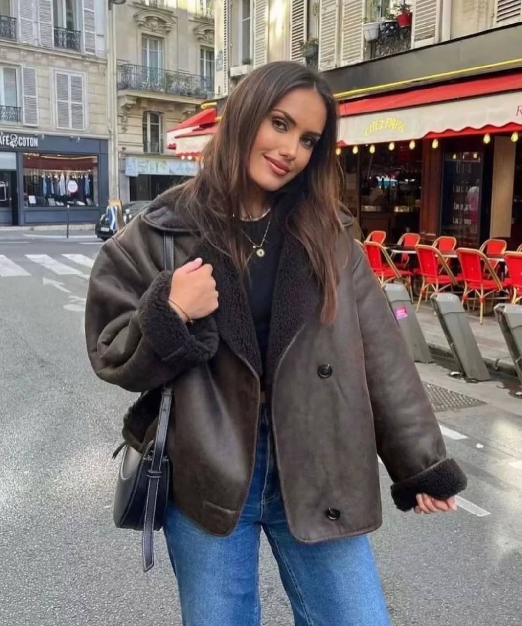 Z4RA ORIGINAL DOUBLE-FACED BROWN  JACKET