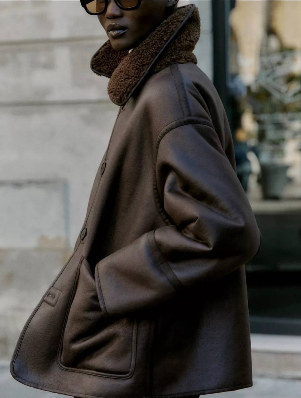 REVERSIBLE DOUBLE-FACED FAUX LEATHER JACKET