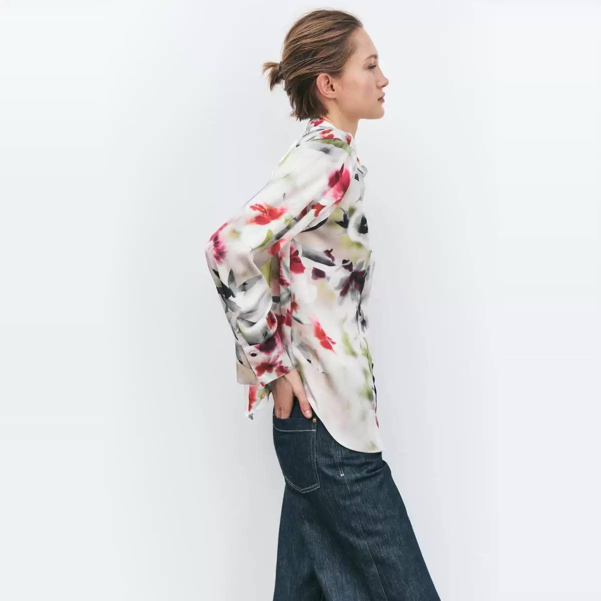 Satin Shirt - Flowery