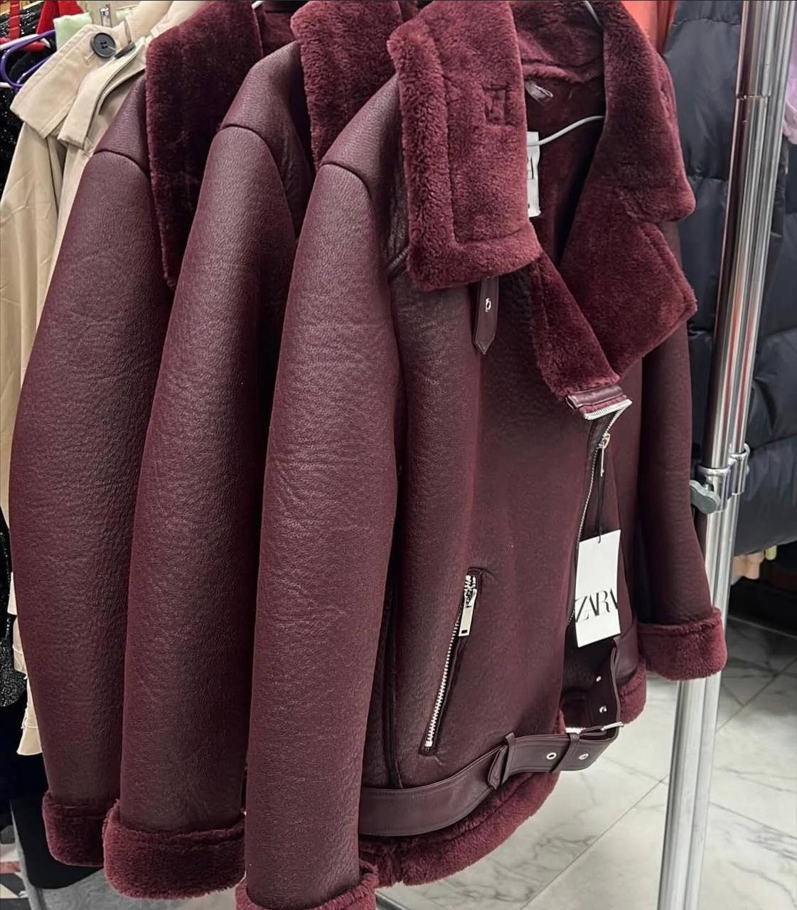 Z4RA DOUBLE FACED BURGANDY JACKET