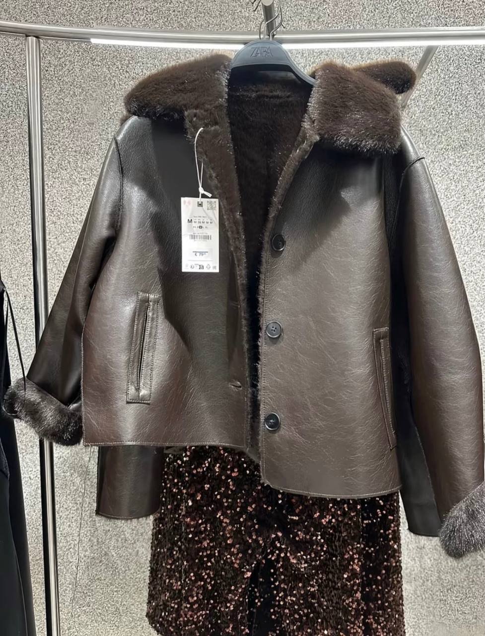 REVERSIBLE DOUBLE-FACED FAUX LEATHER JACKET