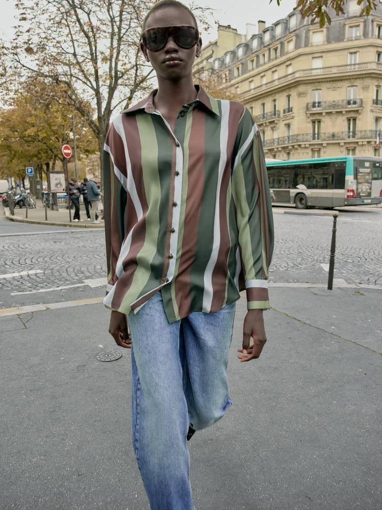 Satin Shirt - Flowery
