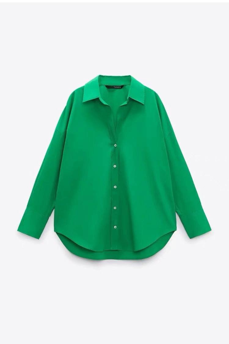 Green poplin shirt