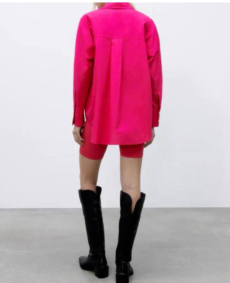 Fuchsia Poplin Shirt