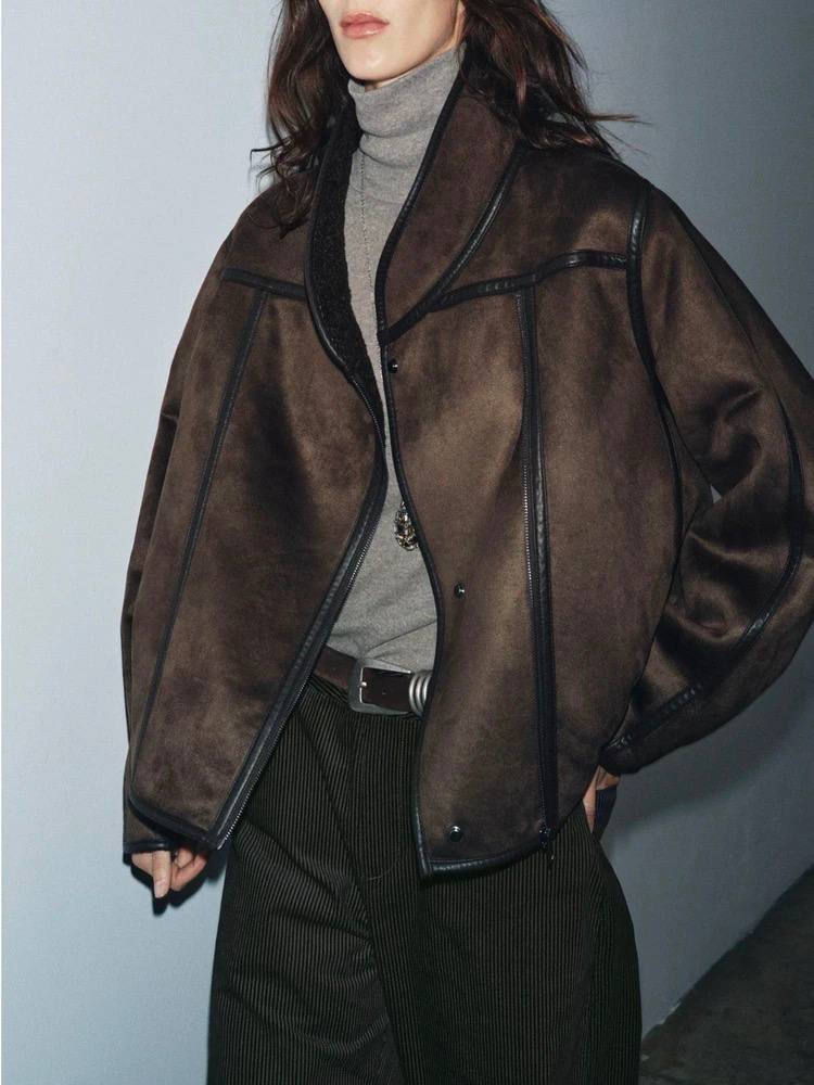 Z4RA ORIGINAL DOUBLE-FACED JACKET  BROWN