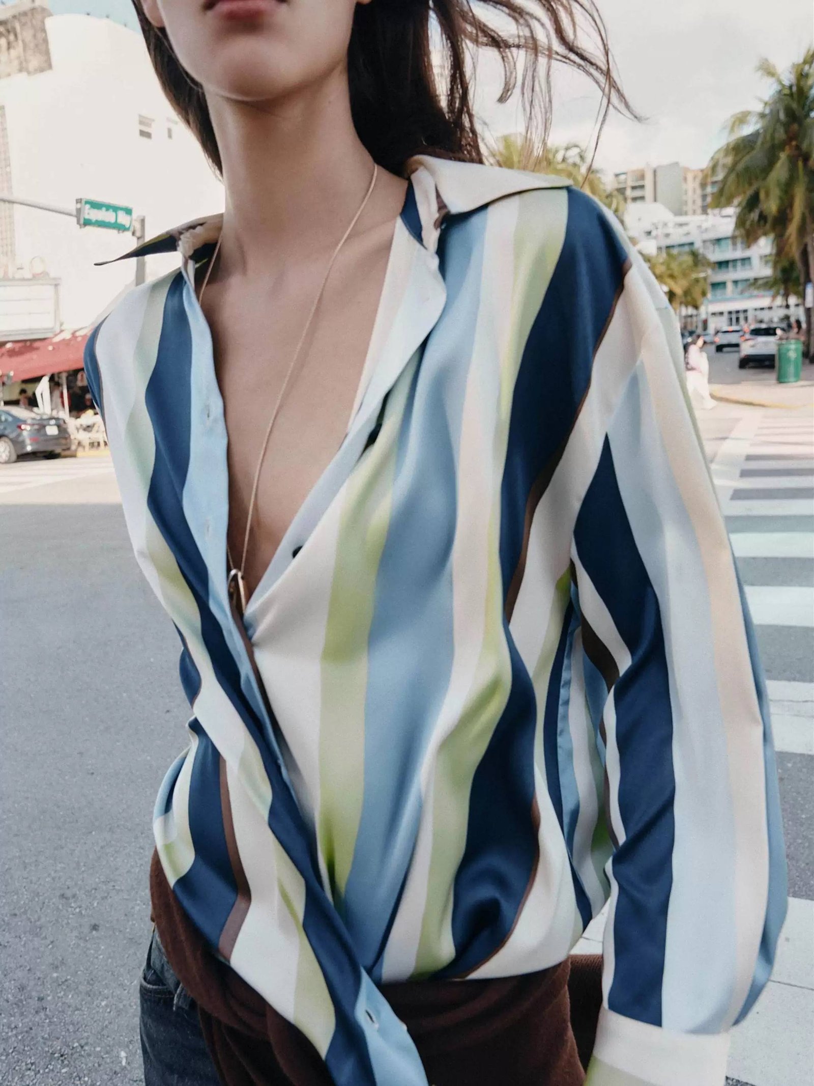 Satin Shirt - Flowery