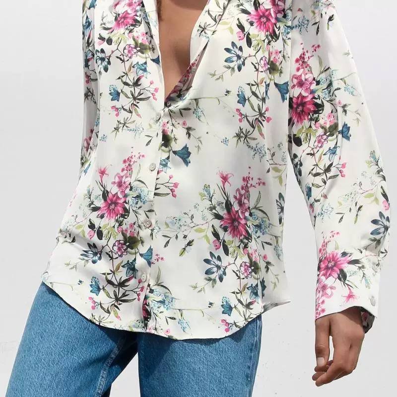 Satin Shirt - Flowery