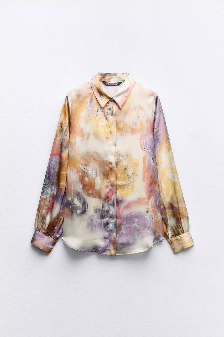 Satin Shirt - Flowery