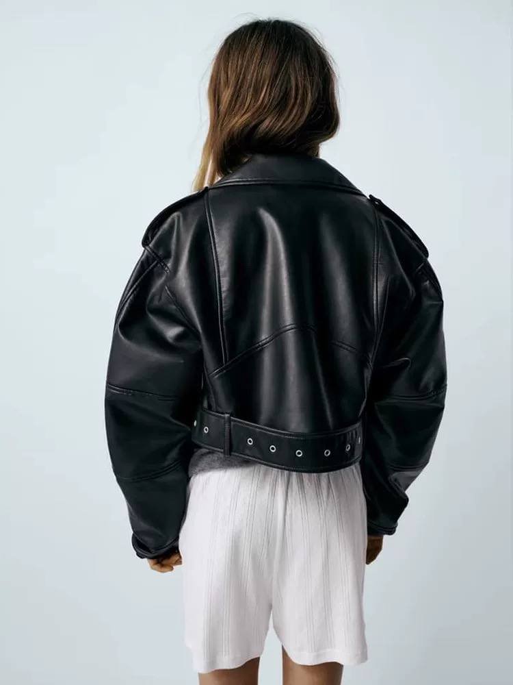 Zara Leather Jacket crop jacket