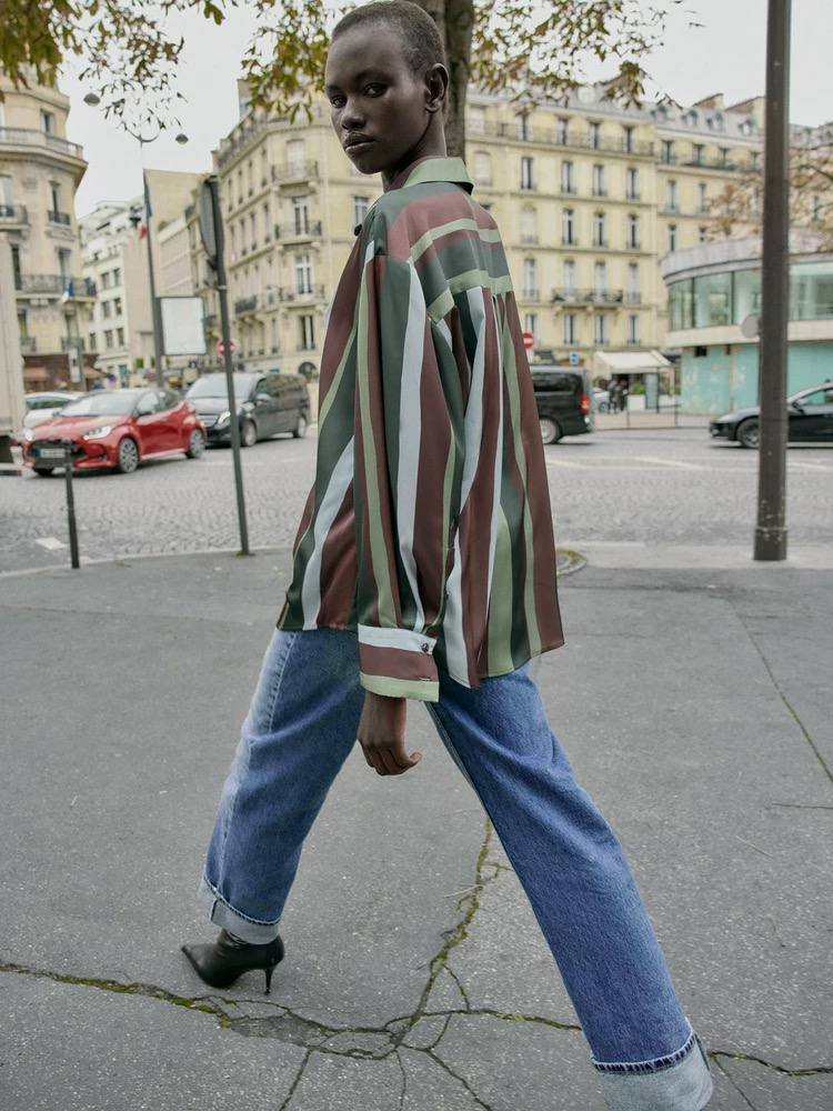 Satin Shirt - Flowery