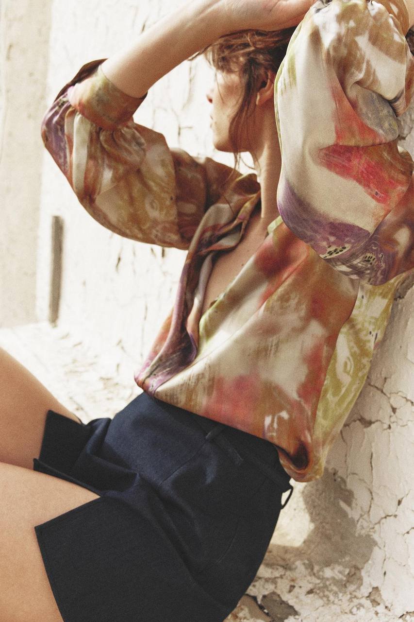 Satin Shirt - Flowery