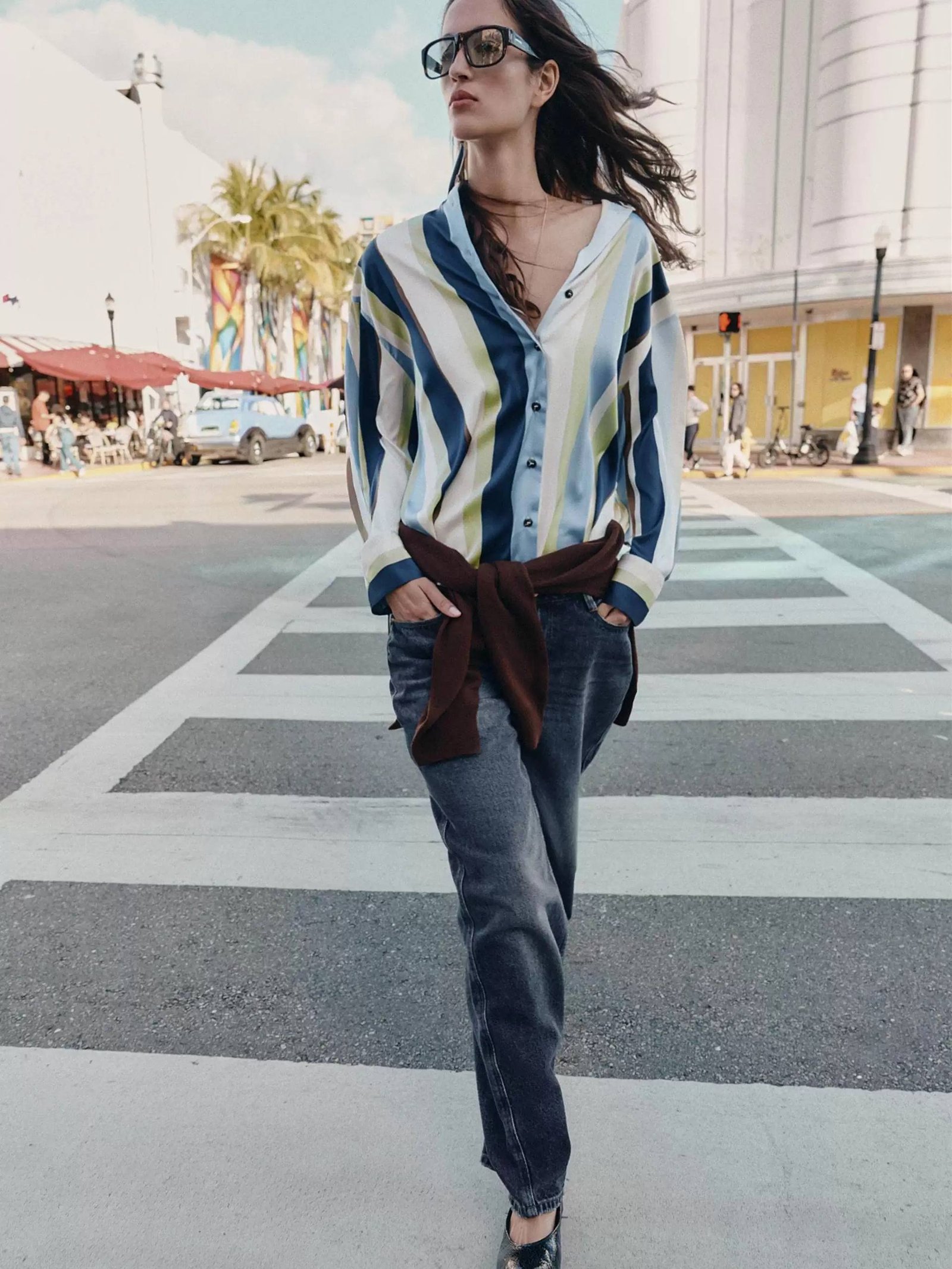 Satin Shirt - Flowery