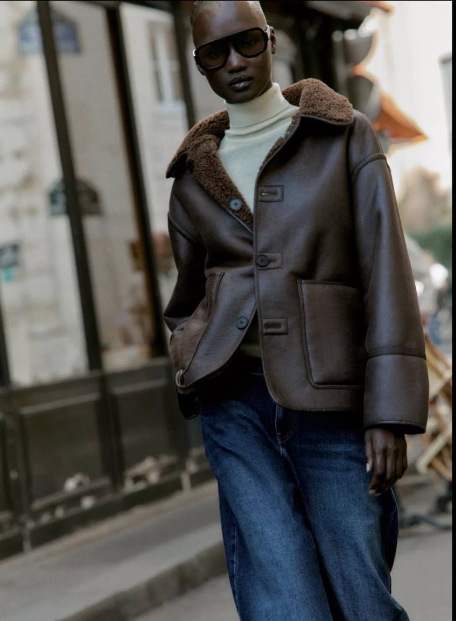 REVERSIBLE DOUBLE-FACED FAUX LEATHER JACKET