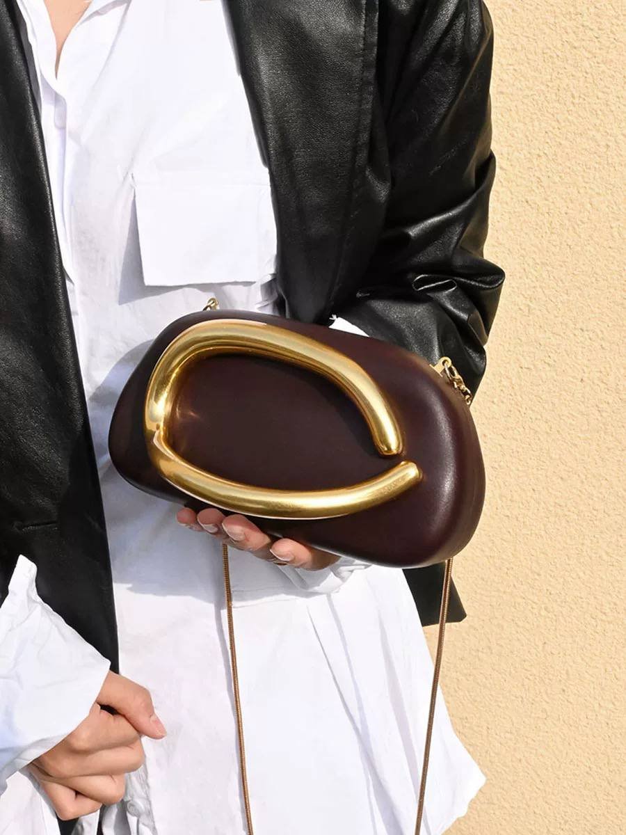 Burgundy clutch bag