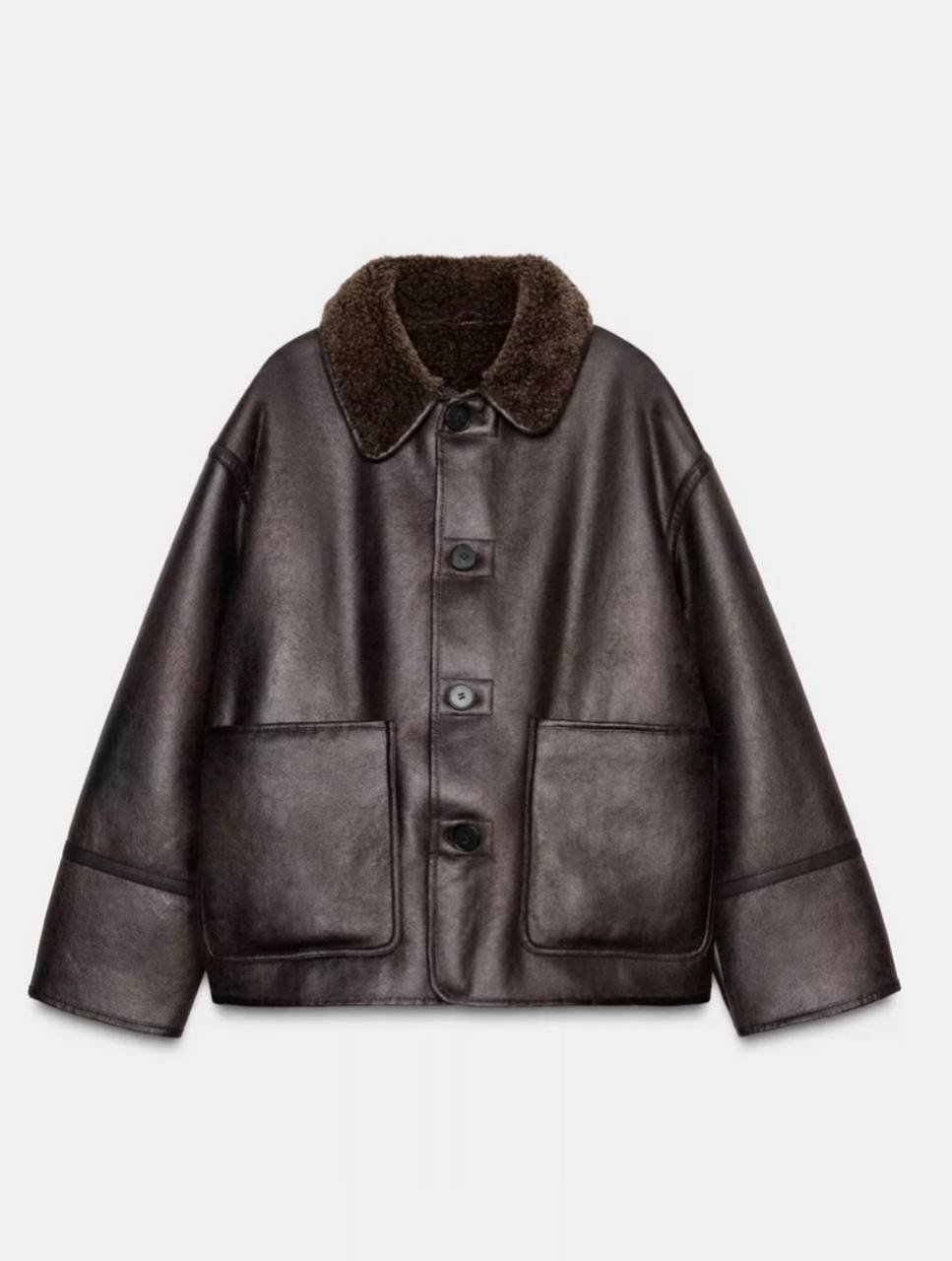 REVERSIBLE DOUBLE-FACED FAUX LEATHER JACKET