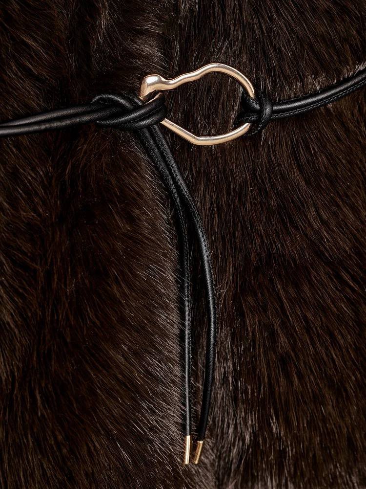 Z4RA ORIGINAL LONG FAUX FUR COAT BROWN