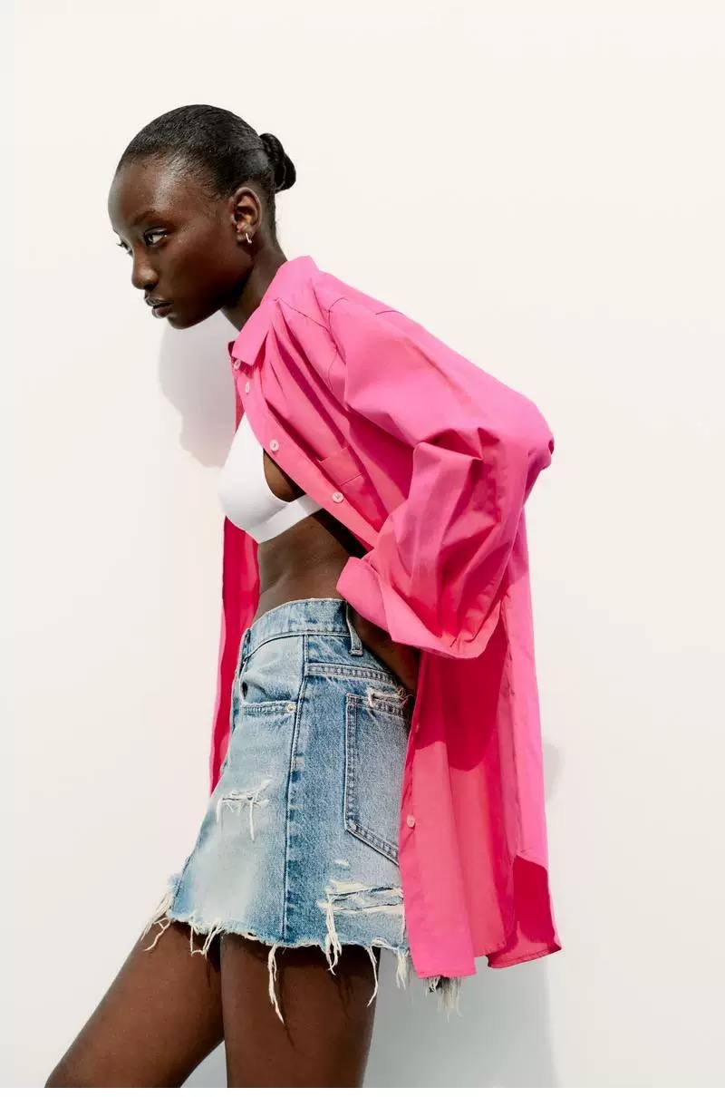 Pink poplin shirt