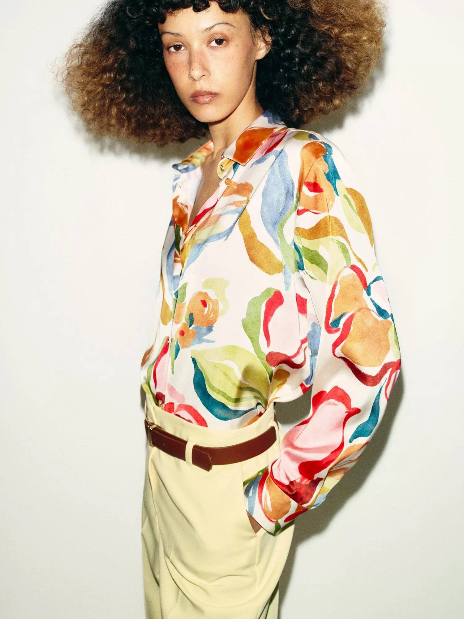 Satin Shirt - Flowery