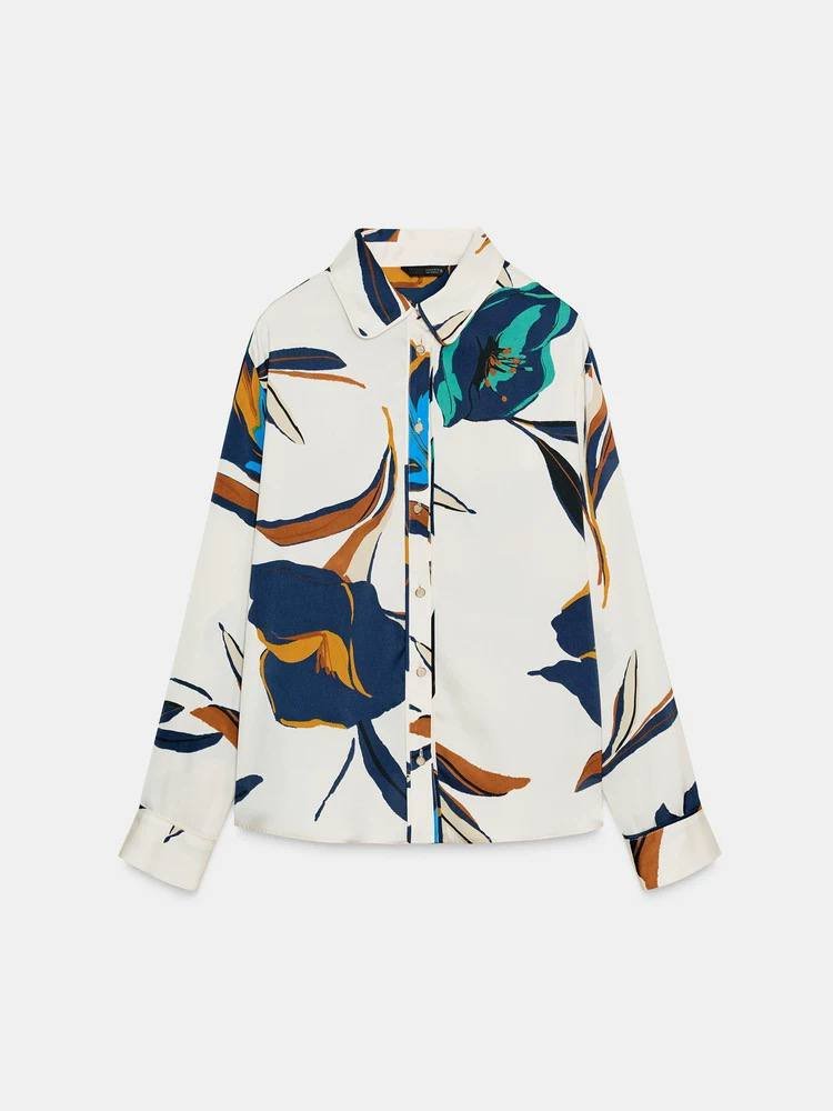 Satin Shirt - Flowery