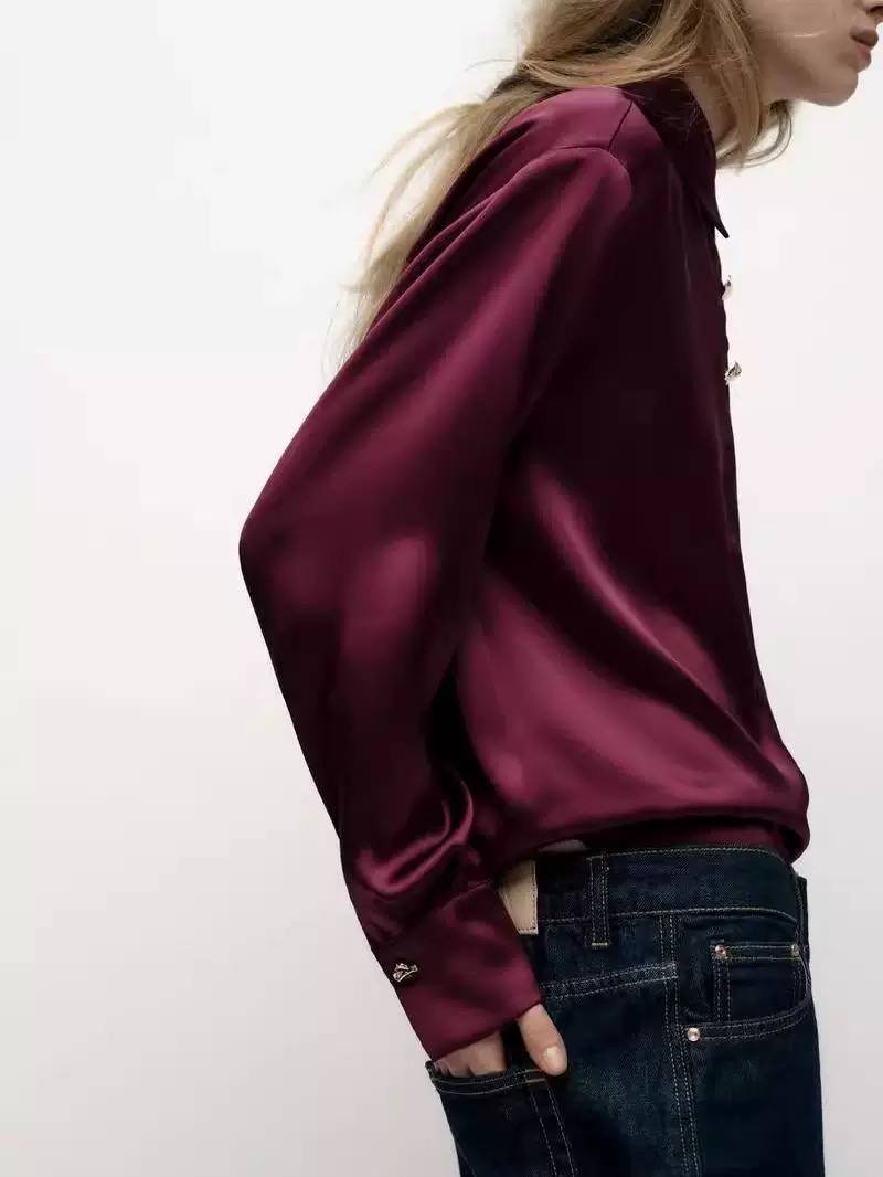 Satin Shirt - Flowery