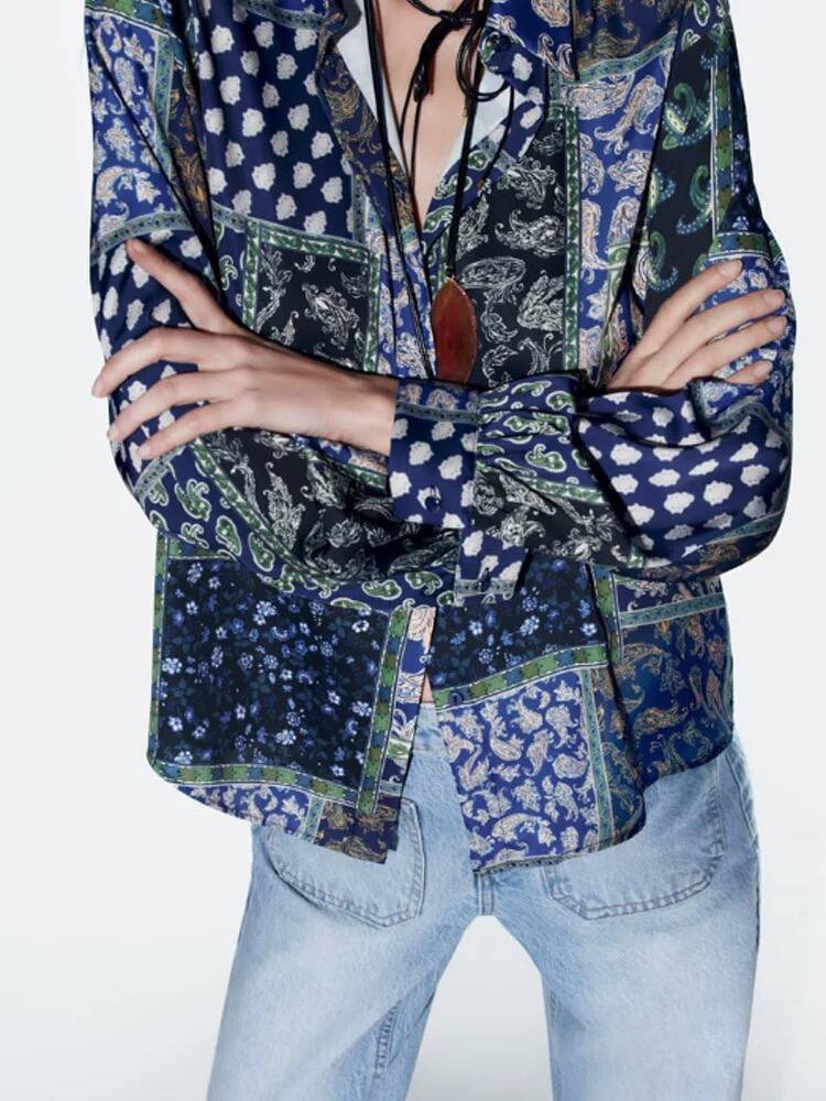 Satin Shirt - Flowery