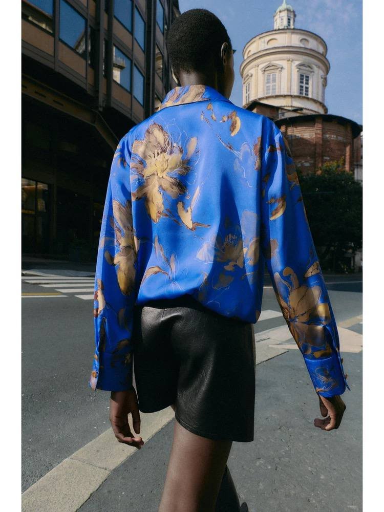 Satin Shirt - Flowery
