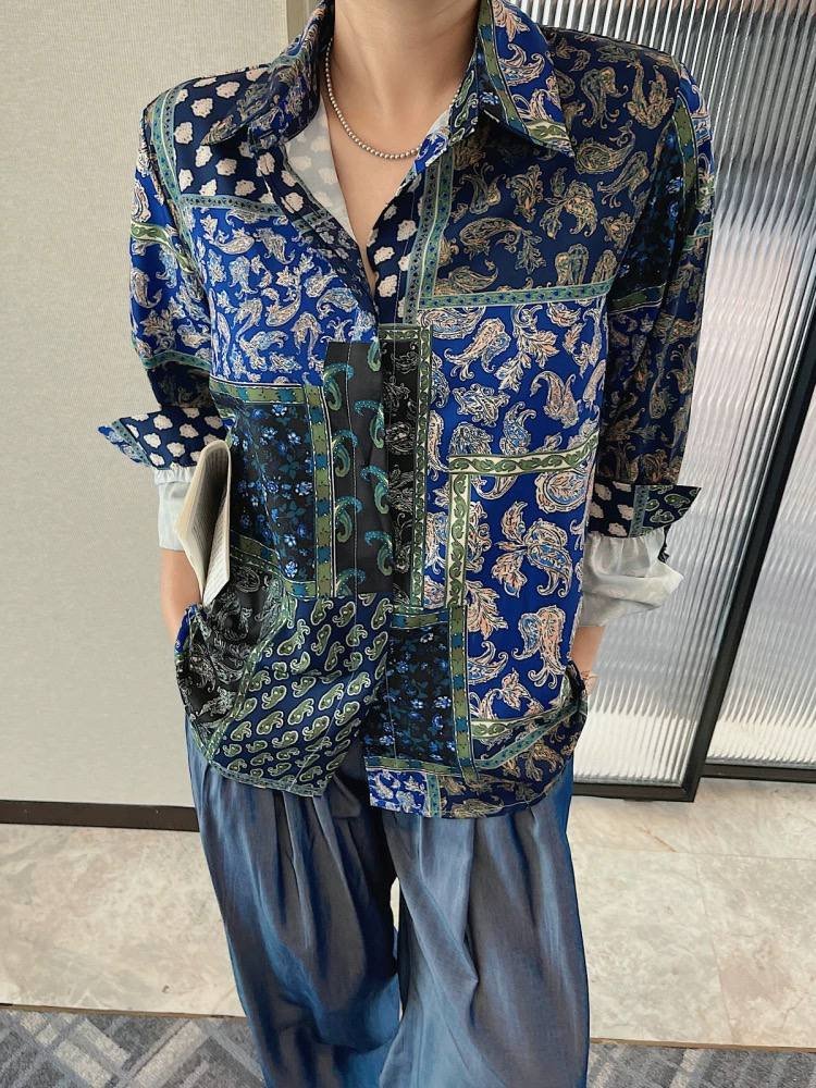 Satin Shirt - Flowery