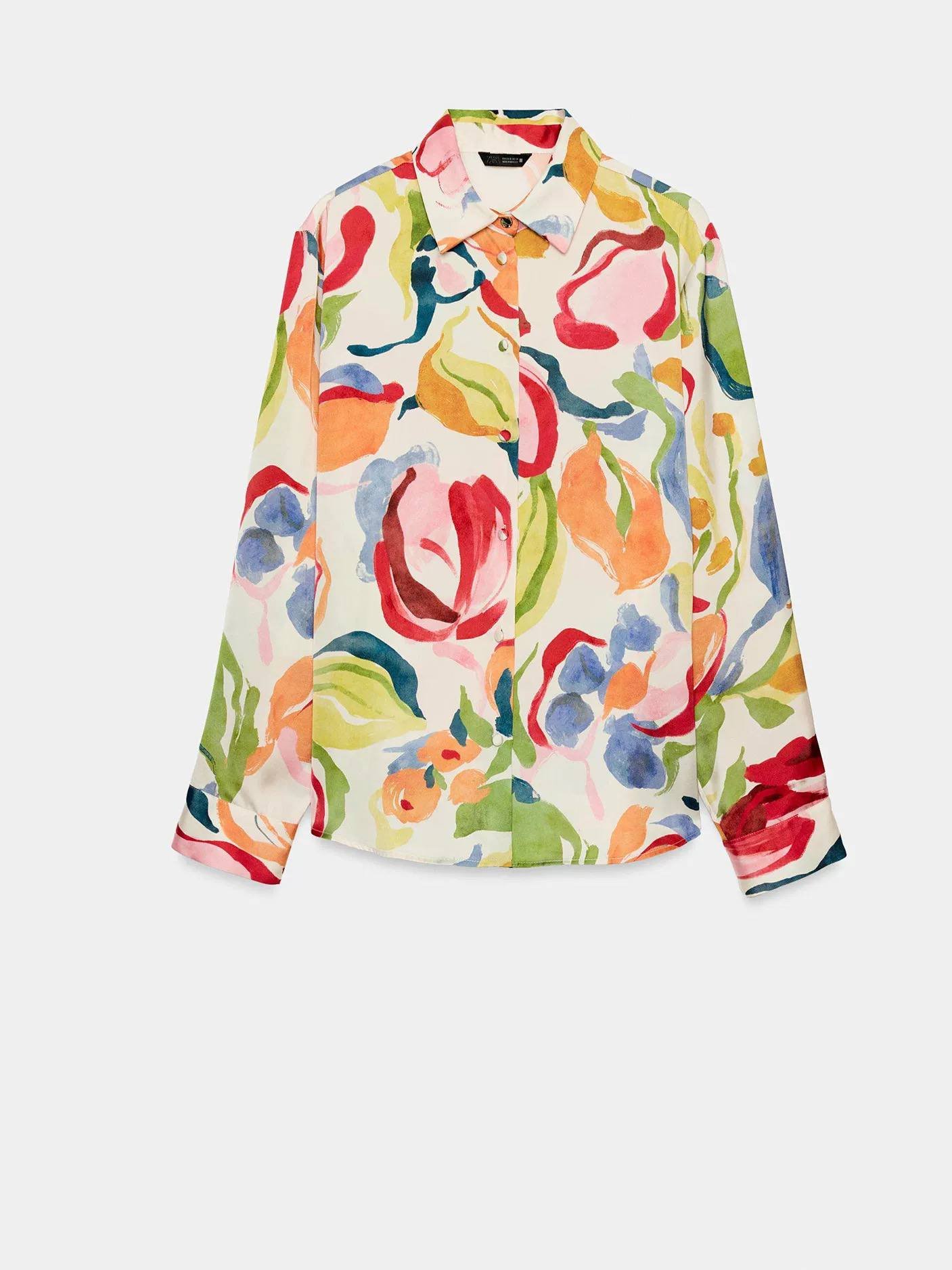 Satin Shirt - Flowery