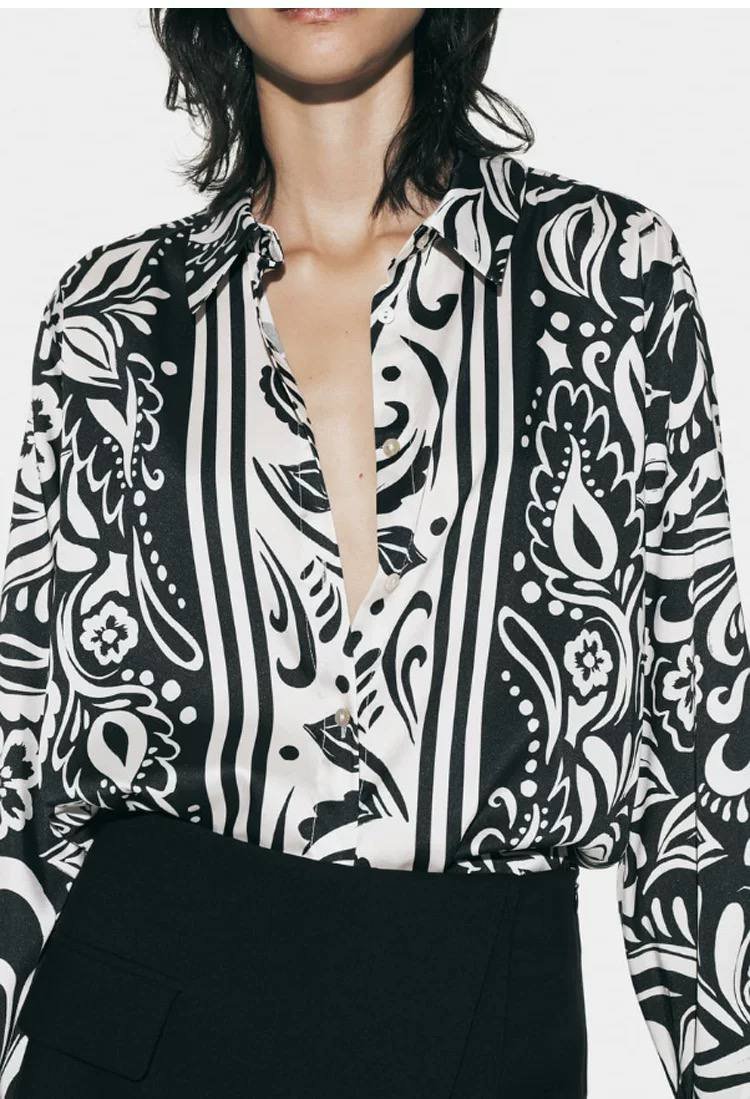 Satin Shirt -Flowery