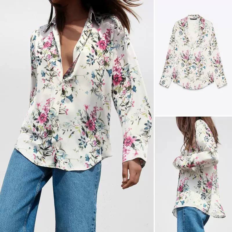 Satin Shirt - Flowery
