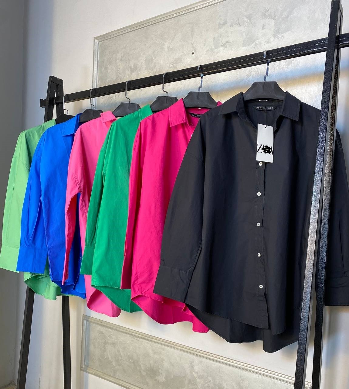 black poplin shirt
