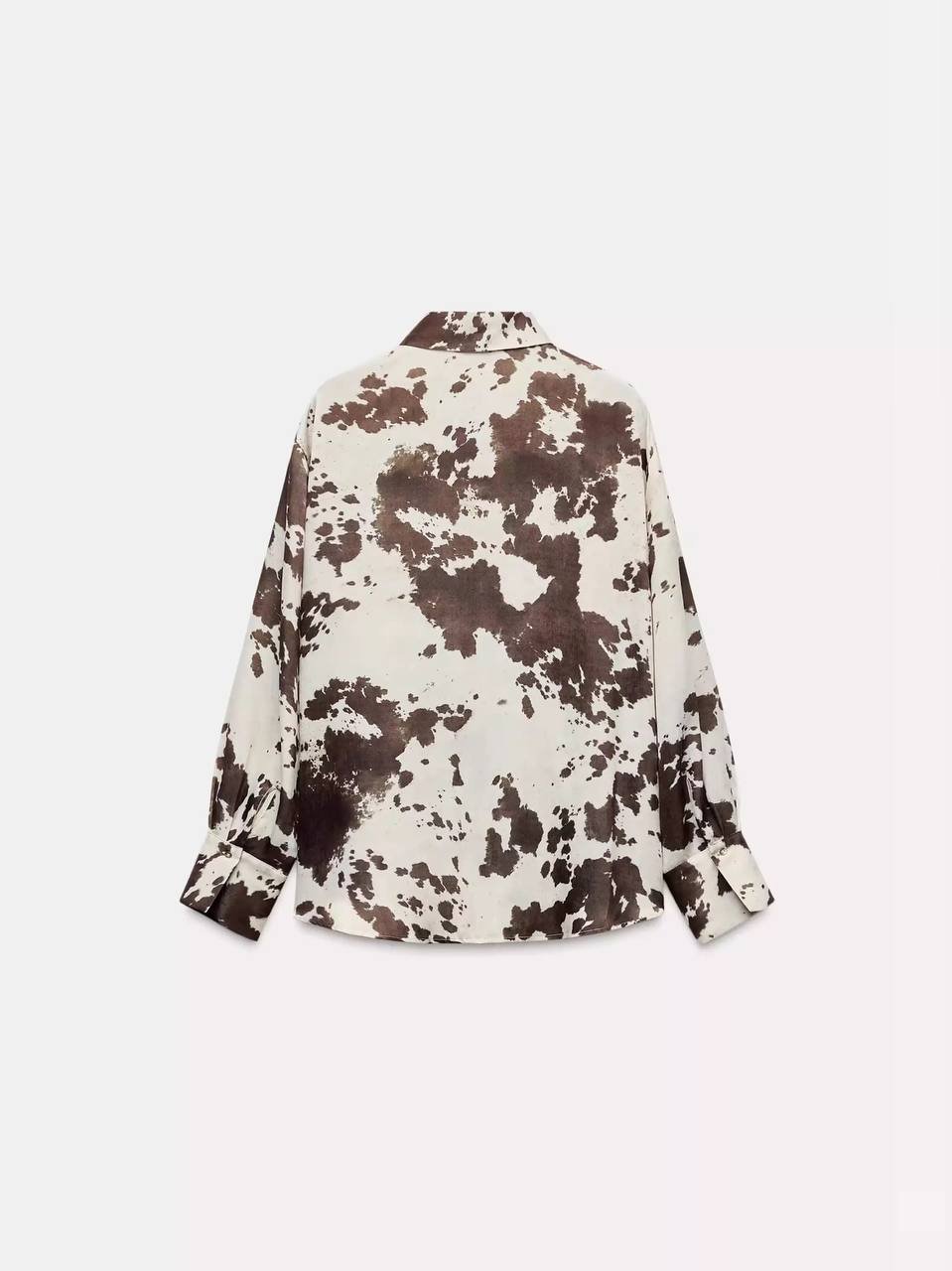 Satin Shirt - Flowery brown