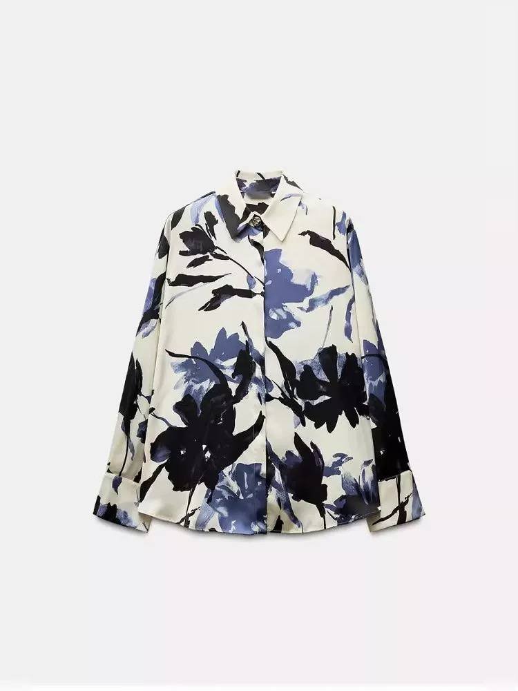 Satin Shirt - Flowery