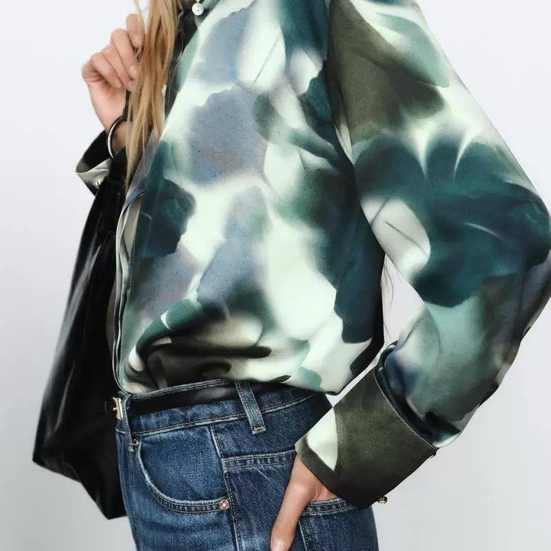 Satin Shirt - Flowery
