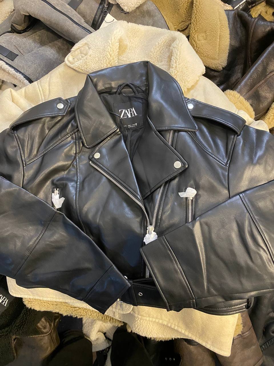 Zara Leather Jacket crop jacket