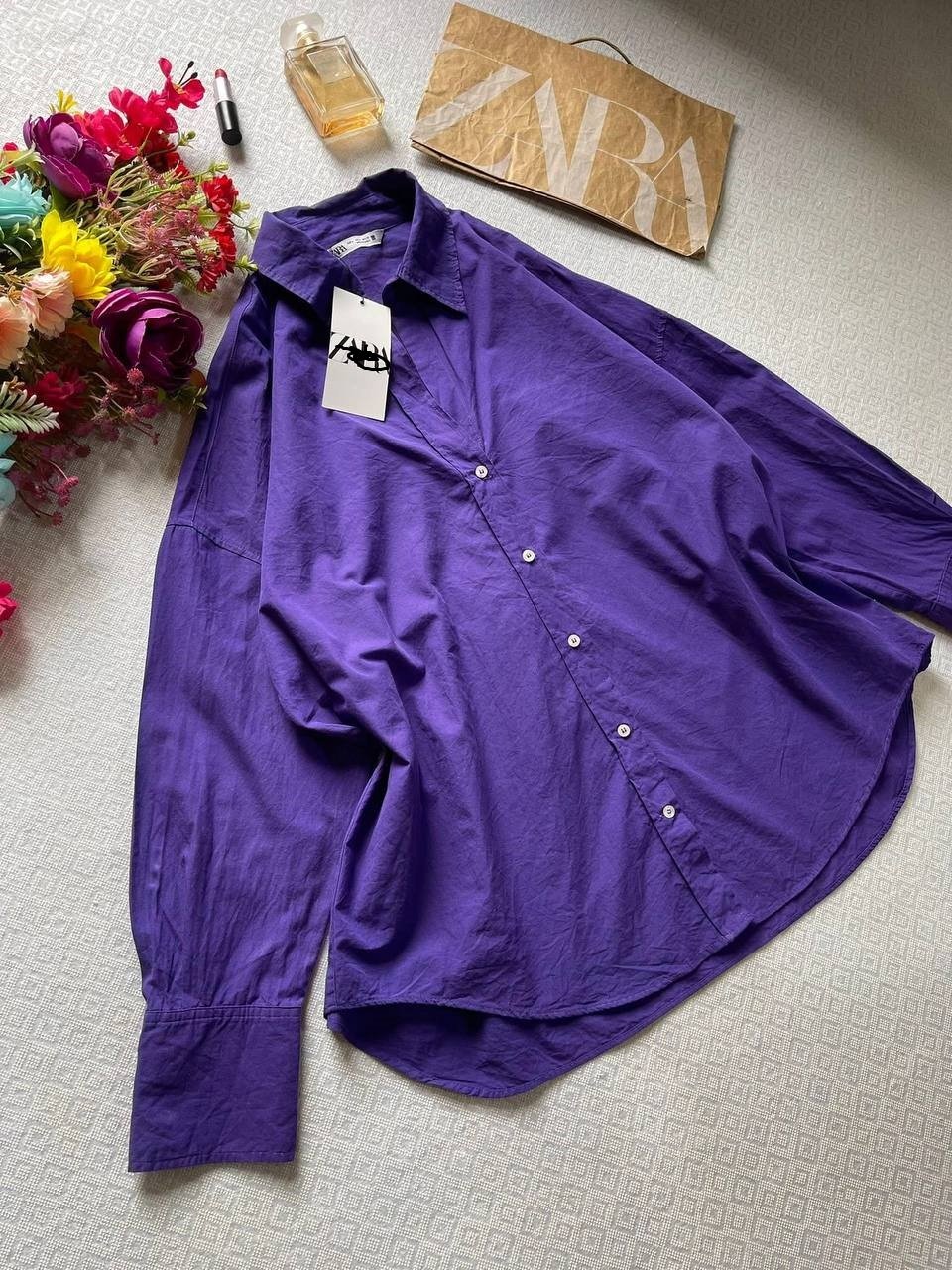 Purple poplin shirt
