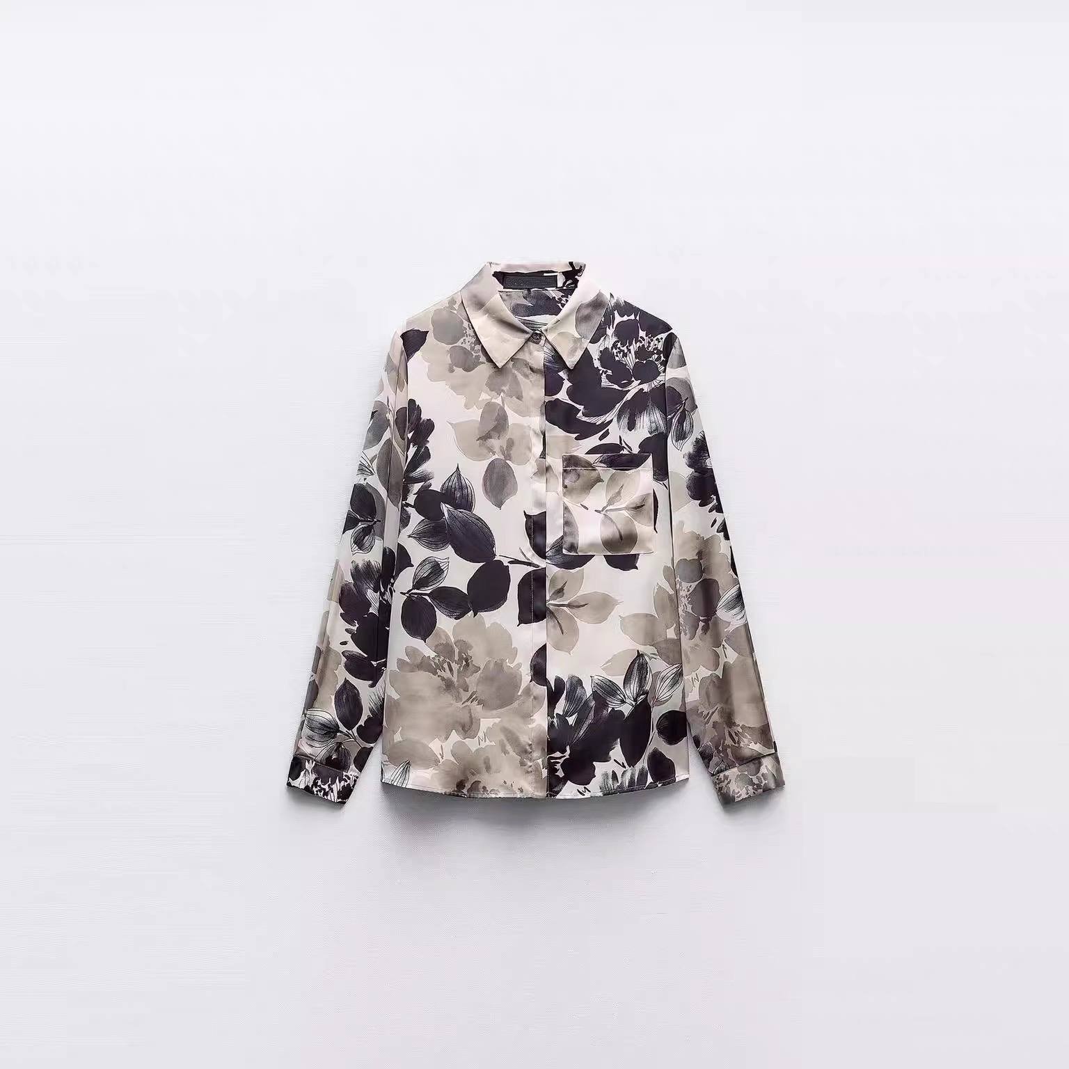 Satin Shirt - Flowery